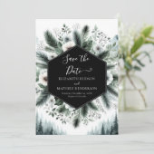 Printbare Chic Mountain bruiloft Save The Date (Staand voorkant)
