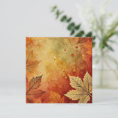 Printbare Herfst Foliage Distressed Ink Scrapbook Kaart (Staand voorkant)