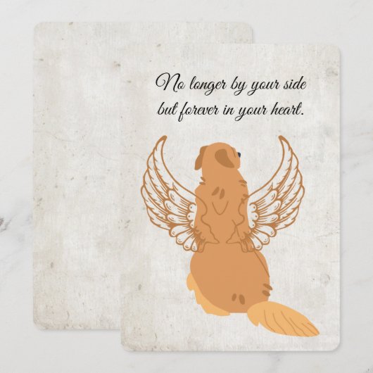 Printbare Kaart voor huisdiercondoleances met hond (Voorkant / Achterkant)