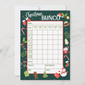 Printbare Kerstmis Bunco-scoreschijven Kaart (Voorkant)