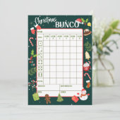 Printbare Kerstmis Bunco-scoreschijven Kaart (Staand voorkant)