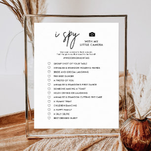Printbare Minimalistische I Spy Huwelijks Foto Jac Poster
