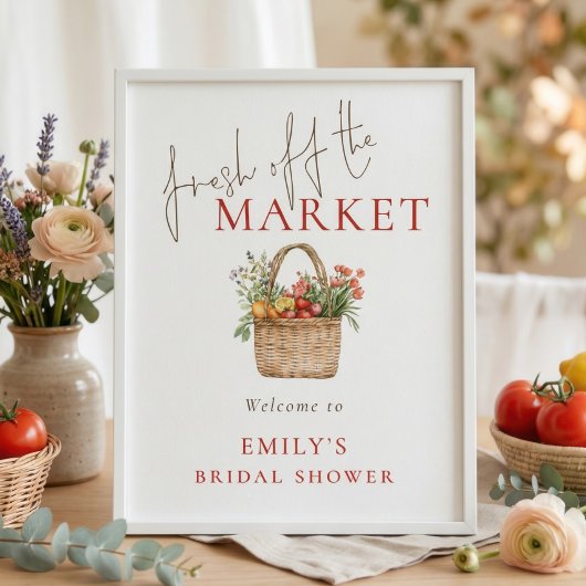 Printbare 'Net van de Markt' Welkom Bruidsfeest Poster
