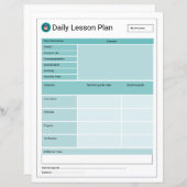 Printbare Sjabloon van Lesson Planner (Voorkant / Achterkant)
