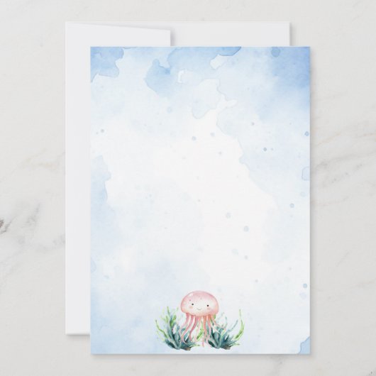 Printbare uitnodiging voor eerste verjaardag kust (Achterkant)