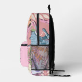Printed Backpack : Abstract Leaves (pink) Bedrukte Rugzak (Rechts)