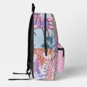 Printed Backpack : Abstract Leaves (pink) Bedrukte Rugzak (Links)