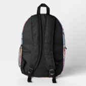 Printed Backpack : Abstract Leaves (pink) Bedrukte Rugzak (Achterkant)