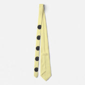 Printed black button design-cream stropdas (Achterkant)