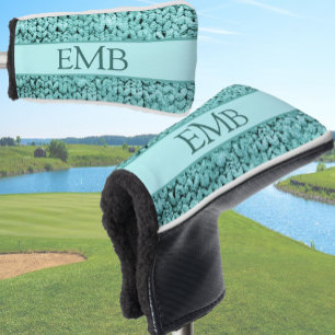 Printed Blauwgroen Knit Design Custom Monogram Dam Golfheadcover