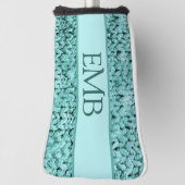 Printed Blauwgroen Knit Design Custom Monogram Dam Golfheadcover (Draai 90)