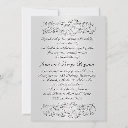 PRINTED BOW 25th Jubileum Invitation with Photo Kaart (Achterkant)