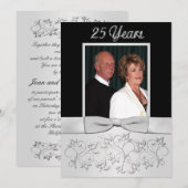 PRINTED BOW 25th Jubileum Invitation with Photo Kaart (Voorkant / Achterkant)