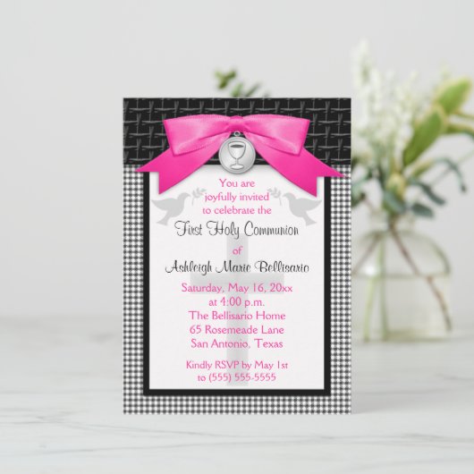 PRINTED BOW First Heilige Communauteit Uitnodiging (Staand voorkant)