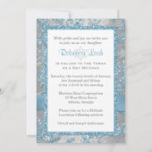PRINTED Bow - Winter Wonderland Bat Mitzvah Invite Kaart (Achterkant)