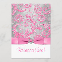 PRINTED Bow - Winter Wonderland Bat Mitzvah - Roze