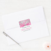 PRINTED Bow - Winter Wonderland Damask Bat Mitzvah Vierkante Sticker (Envelop)