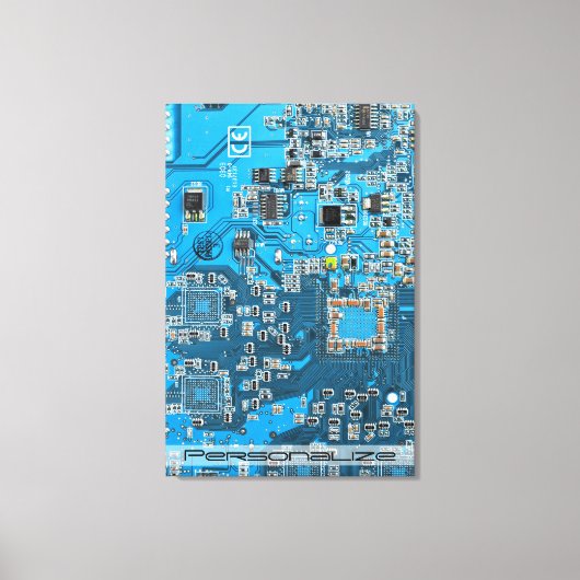 Printed Circuit Assembly PCB Blue Circuit Board Canvas Afdruk (Voorkant)