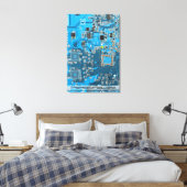 Printed Circuit Assembly PCB Blue Circuit Board Canvas Afdruk (Insitu (Slaapkamer))