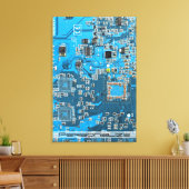 Printed Circuit Assembly PCB Blue Circuit Board Canvas Afdruk (Insitu (Woonkamer))