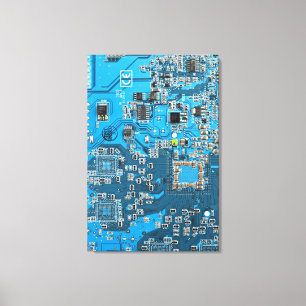 Printed Circuit Assembly PCB Blue Circuit Board Canvas Afdruk
