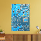 Printed Circuit Assembly PCB Blue Circuit Board Canvas Afdruk (Insitu (Woonkamer))