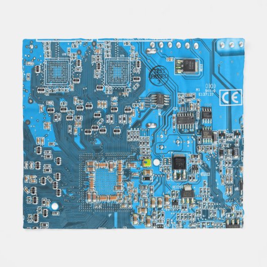 Printed Circuit Assembly PCB Blue Circuit Board Fleece Deken (Voorkant (Horizontaal))
