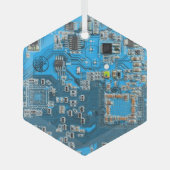 Printed Circuit Assembly PCB Blue Circuit Board Glas Ornament (Voorkant)