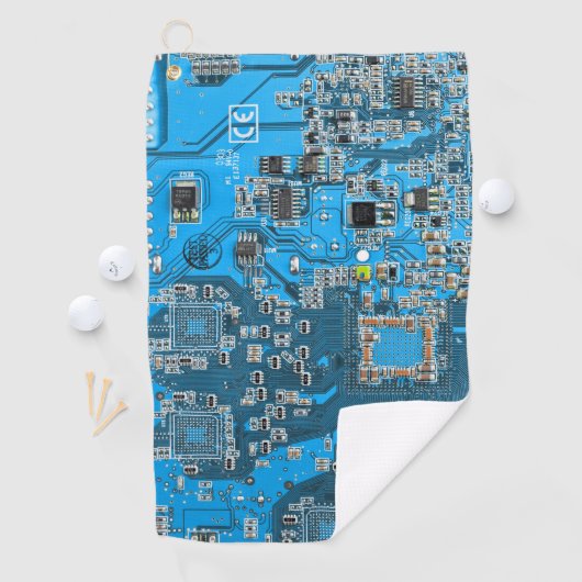 Printed Circuit Assembly PCB Blue Circuit Board Golfhanddoek (Insitu)