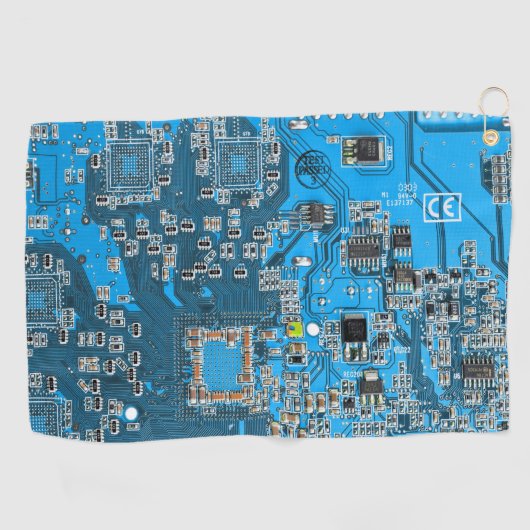 Printed Circuit Assembly PCB Blue Circuit Board Golfhanddoek (Horizontaal)