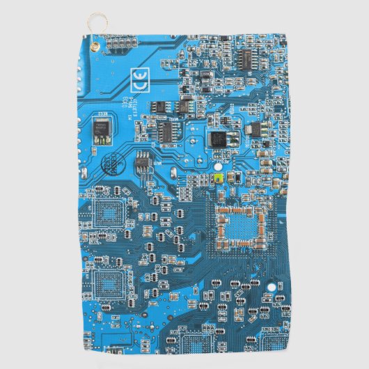 Printed Circuit Assembly PCB Blue Circuit Board Golfhanddoek (Voorkant)