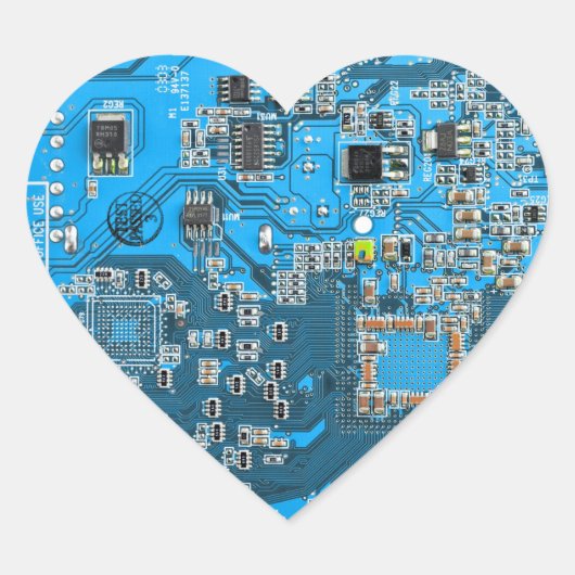 Printed Circuit Assembly PCB Blue Circuit Board Hart Sticker (Voorkant)
