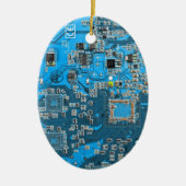 Printed Circuit Assembly PCB Blue Circuit Board Keramisch Ornament (Voorkant)