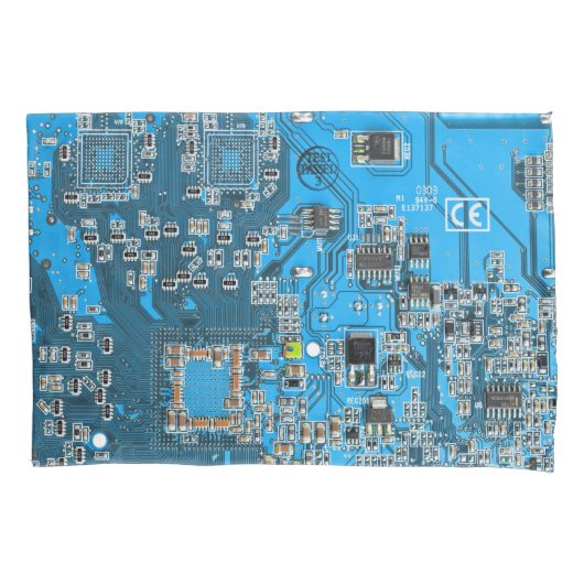 Printed Circuit Assembly PCB Blue Circuit Board Kussensloop (Voorkant-Links)