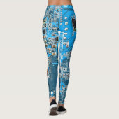 Printed Circuit Assembly PCB Blue Circuit Board Leggings (Achterkant)