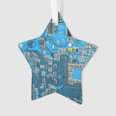 Printed Circuit Assembly PCB Blue Circuit Board Ornament (voorkant)