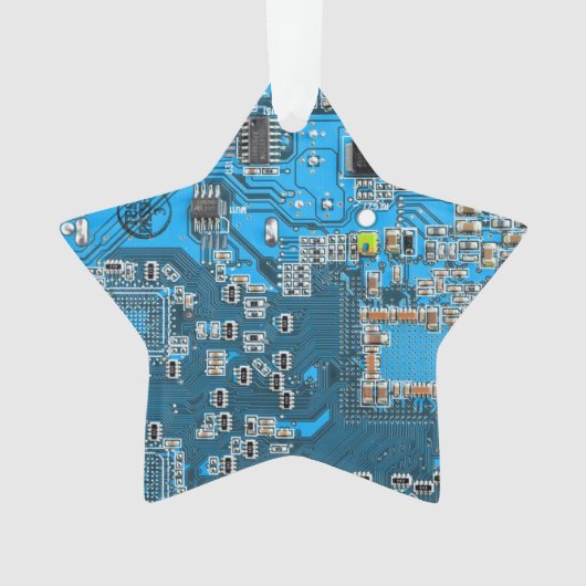 Printed Circuit Assembly PCB Blue Circuit Board Ornament (voorkant)