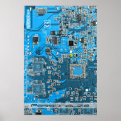 Printed Circuit Assembly PCB Blue Circuit Board Poster (Voorkant)