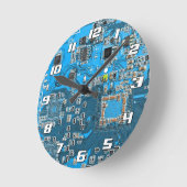 Printed Circuit Assembly PCB Blue Circuit Board Ronde Klok (Hoek)