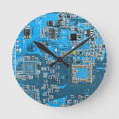 Printed Circuit Assembly PCB Blue Circuit Board Ronde Klok (Voorkant)