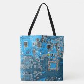 Printed Circuit Assembly PCB Blue Circuit Board Tote Bag (Voorkant)