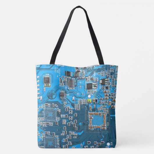 Printed Circuit Assembly PCB Blue Circuit Board Tote Bag (Achterkant)