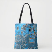 Printed Circuit Assembly PCB Blue Circuit Board Tote Bag (Voorkant)