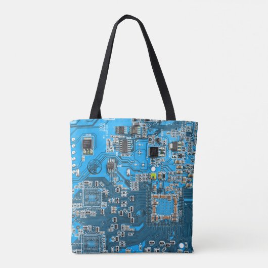 Printed Circuit Assembly PCB Blue Circuit Board Tote Bag (Achterkant)