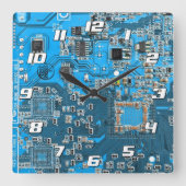 Printed Circuit Assembly PCB Blue Circuit Board Vierkante Klok (Voorkant)