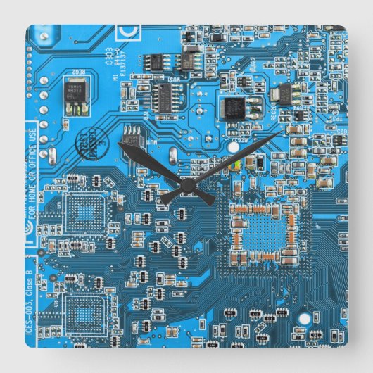 Printed Circuit Assembly PCB Blue Circuit Board Vierkante Klok (Voorkant)