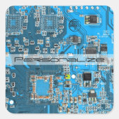 Printed Circuit Assembly PCB Blue Circuit Board Vierkante Sticker (Voorkant)