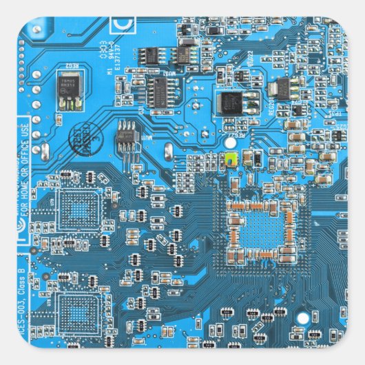 Printed Circuit Assembly PCB Blue Circuit Board Vierkante Sticker (Voorkant)