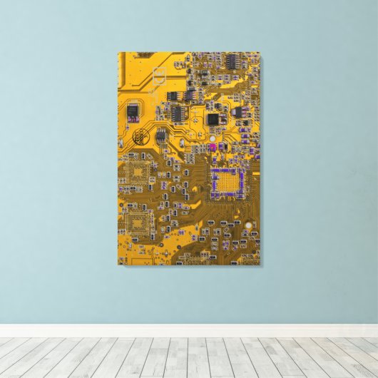 Printed Circuit Assembly PCB Circuit Board Sinaasa Canvas Afdruk (Insitu (Houten vloer))