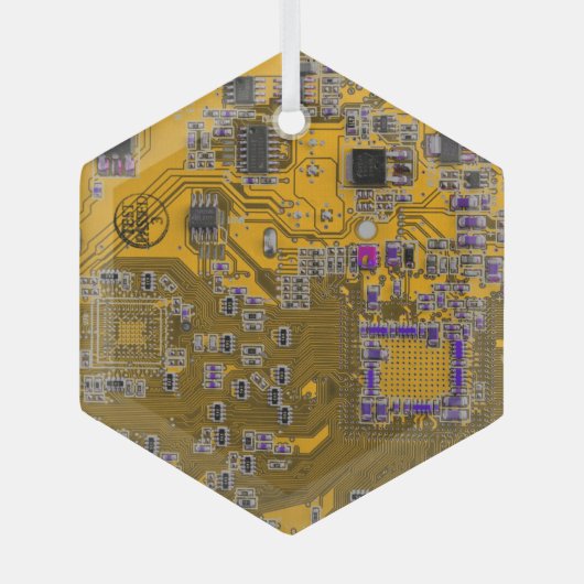 Printed Circuit Assembly PCB Circuit Board Sinaasa Glas Ornament (Voorkant)